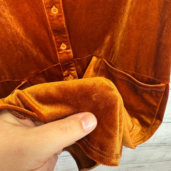 Haptics Plus Size Burnt Orange Velvet Long Sleeve Tunic Top Size 3X - Picture 7 of 9